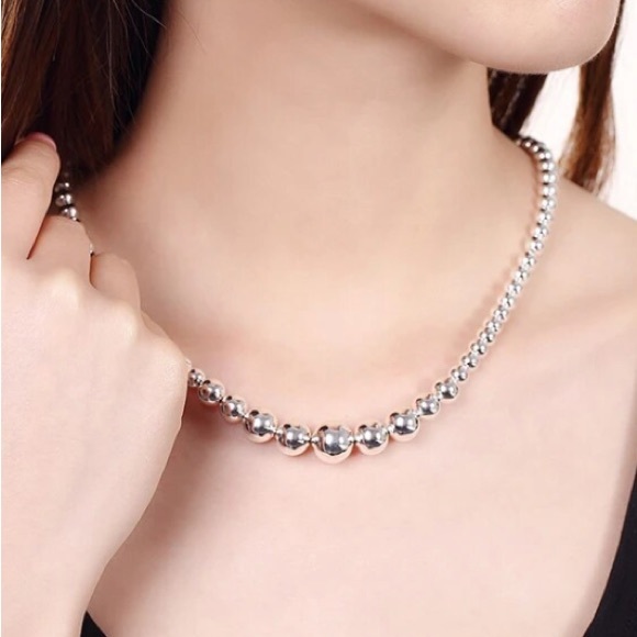 🌟 Sterling Silver Beads Necklace - Picture 2 of 3